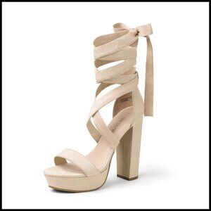 Chunky Block Platform Heels Strappy Gladiator Open Toe Sandals Elegant Dressy